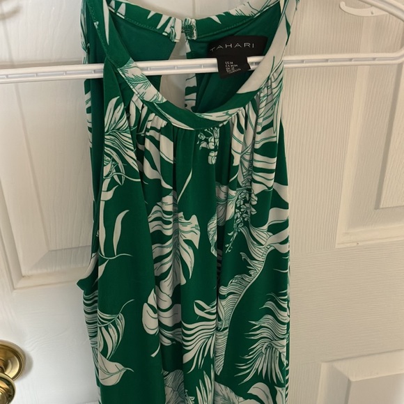 Tahari green and white print dress - Picture 6 of 6